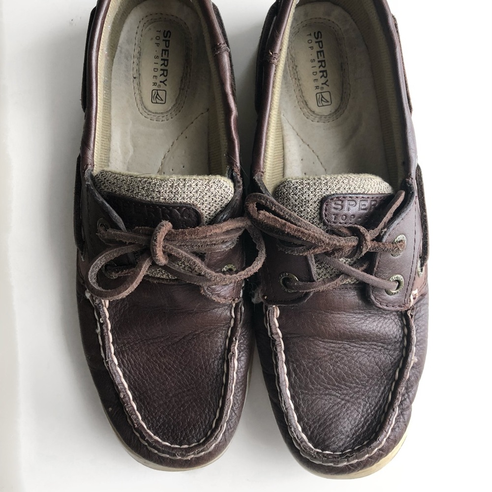 Dark brown deerskin sperry top siders - Picture 2 of 6